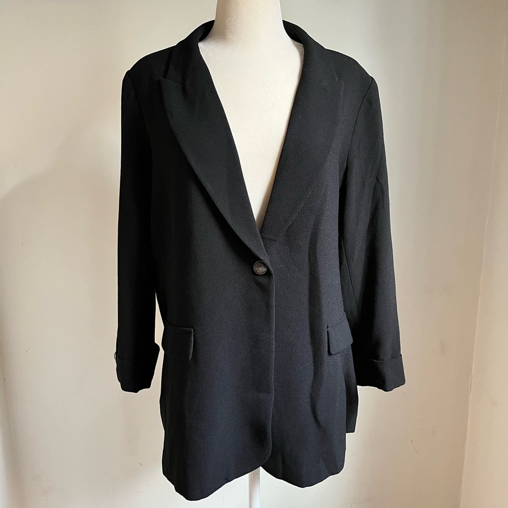 Black crepe Everleigh blazer, L